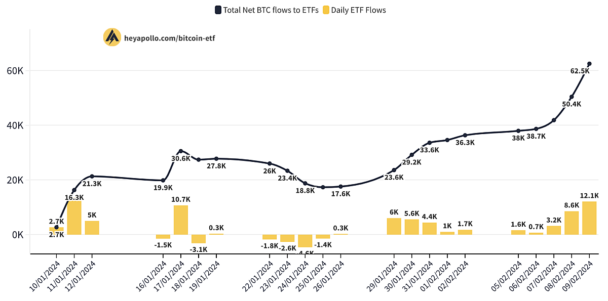 ETF flows in BTC