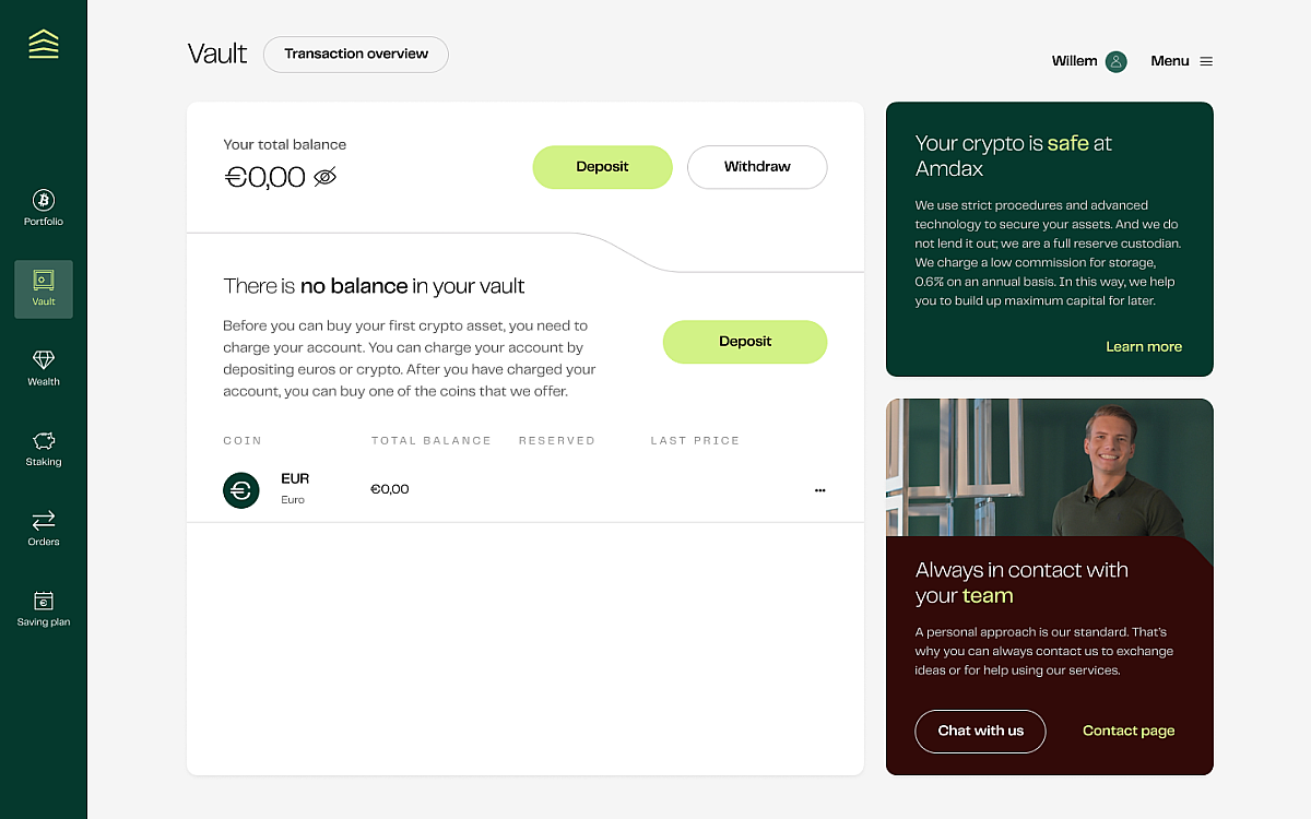 Deposit 1 no balance